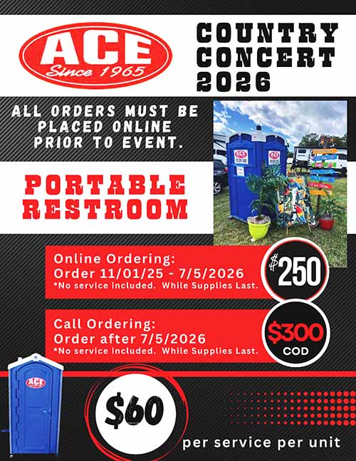 ACE RESTROOMS Country Concert